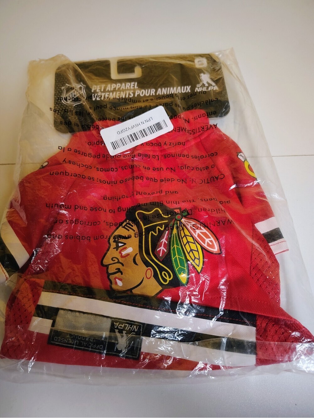 NIB Pets First Chicago Bedard Blackhawks NHL Pet Jersey Clothes Small
